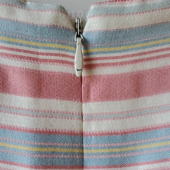 OSCAR DE LA RENTA STRIPED SKIRT WHITE PINK BLUE YELLOW SIZE 10 - Picture 6 of 10